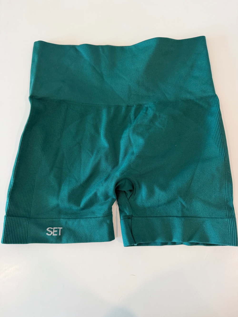 SET active dark green sculptflex Seamless High-Waist biker Shorts